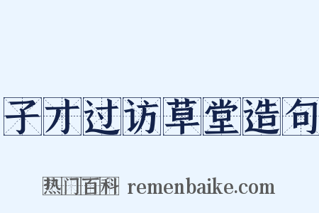子才过访草堂造句是什么意思的图片